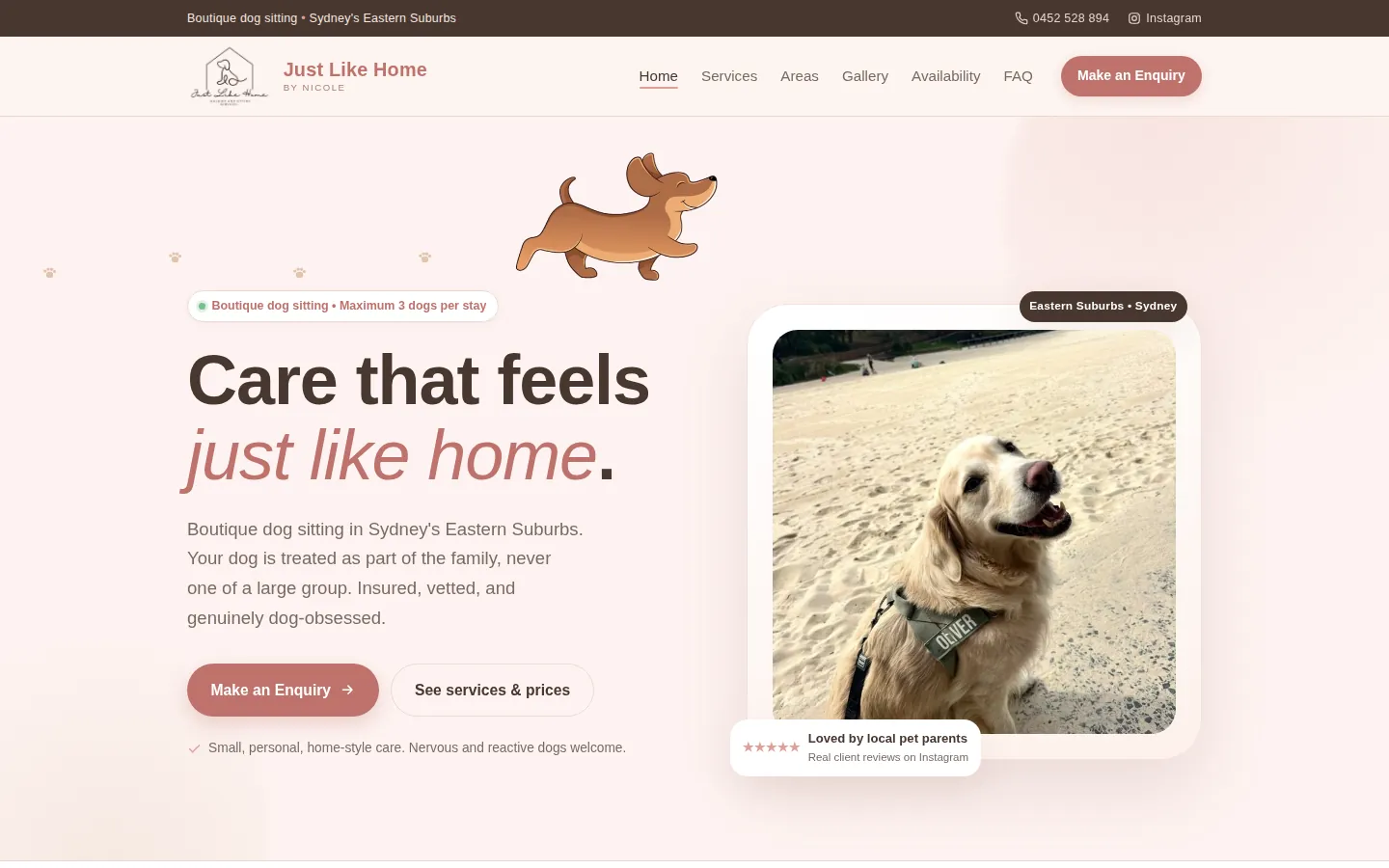 The Just Like Home by Nicole website