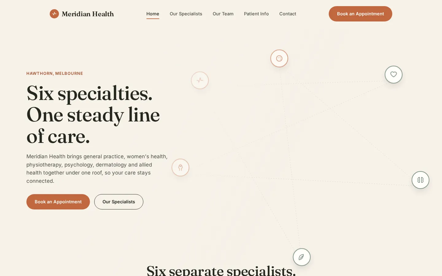 The Meridian Health website