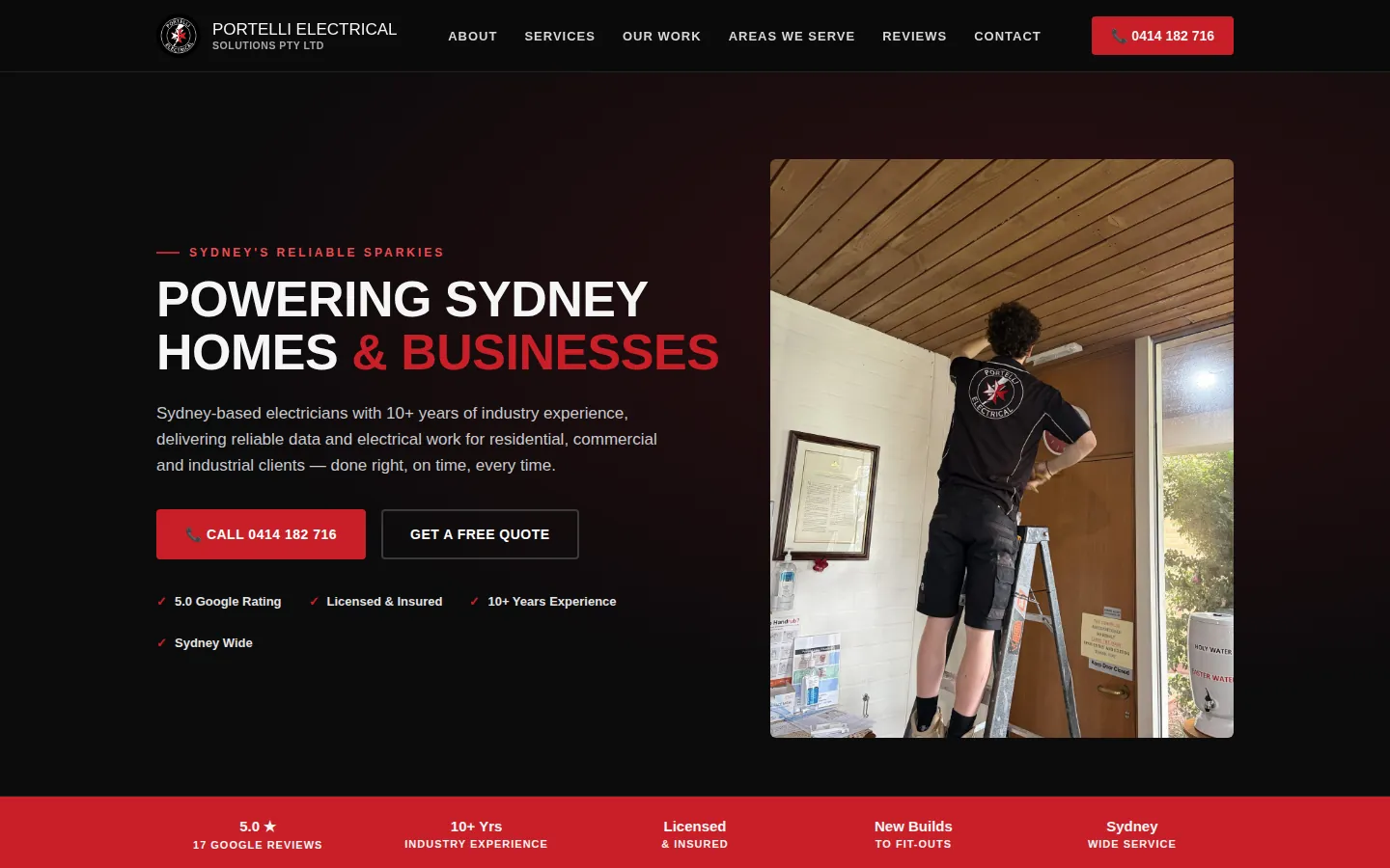 The Portelli Electrical Solutions website